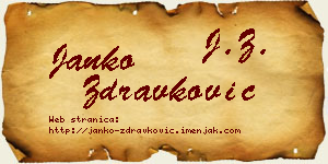 Janko Zdravković vizit kartica